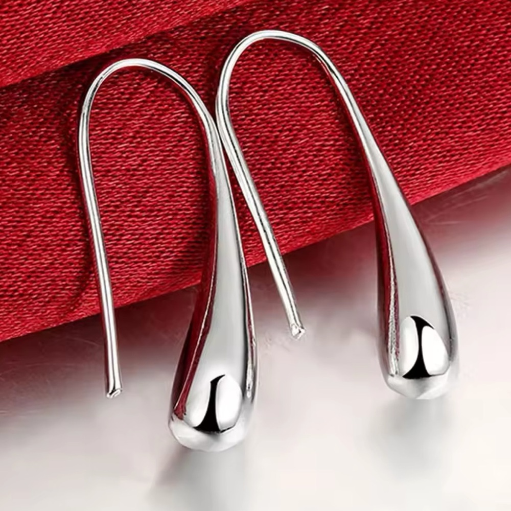 Sleek Silver Teardrop Earrings